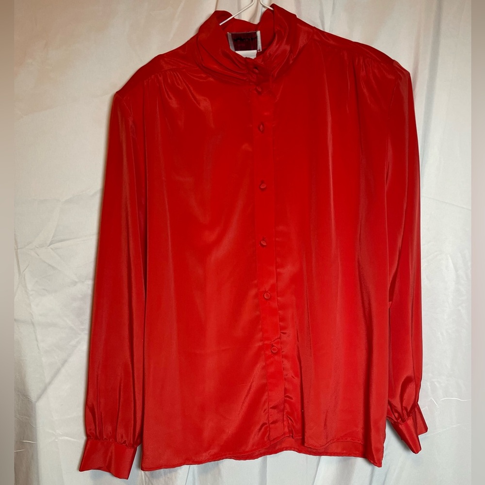 Vintage Red Blouse – Elegant & Timeless